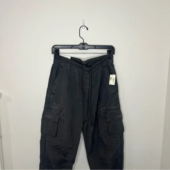 Aeropostale Mens Small Active Utility Cargo Pants Joggers Elastic Waist Black - Picture 2 of 10